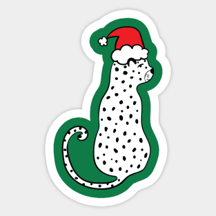 Christmas Leopard Sticker